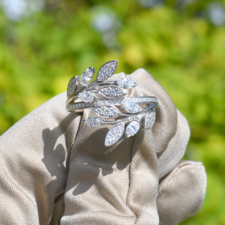 Tiffany & Co. Victoria Vine Bypass Platinum Diamond Cocktail Ring
