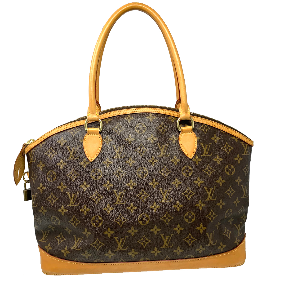 Louis Vuitton Lockit Handbag Monogram Canvas Horizontal Brown 2266711