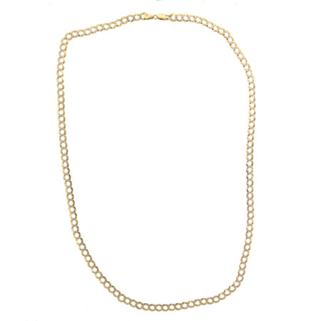 10k Yellow Gold Flat Round Chain Link Necklace