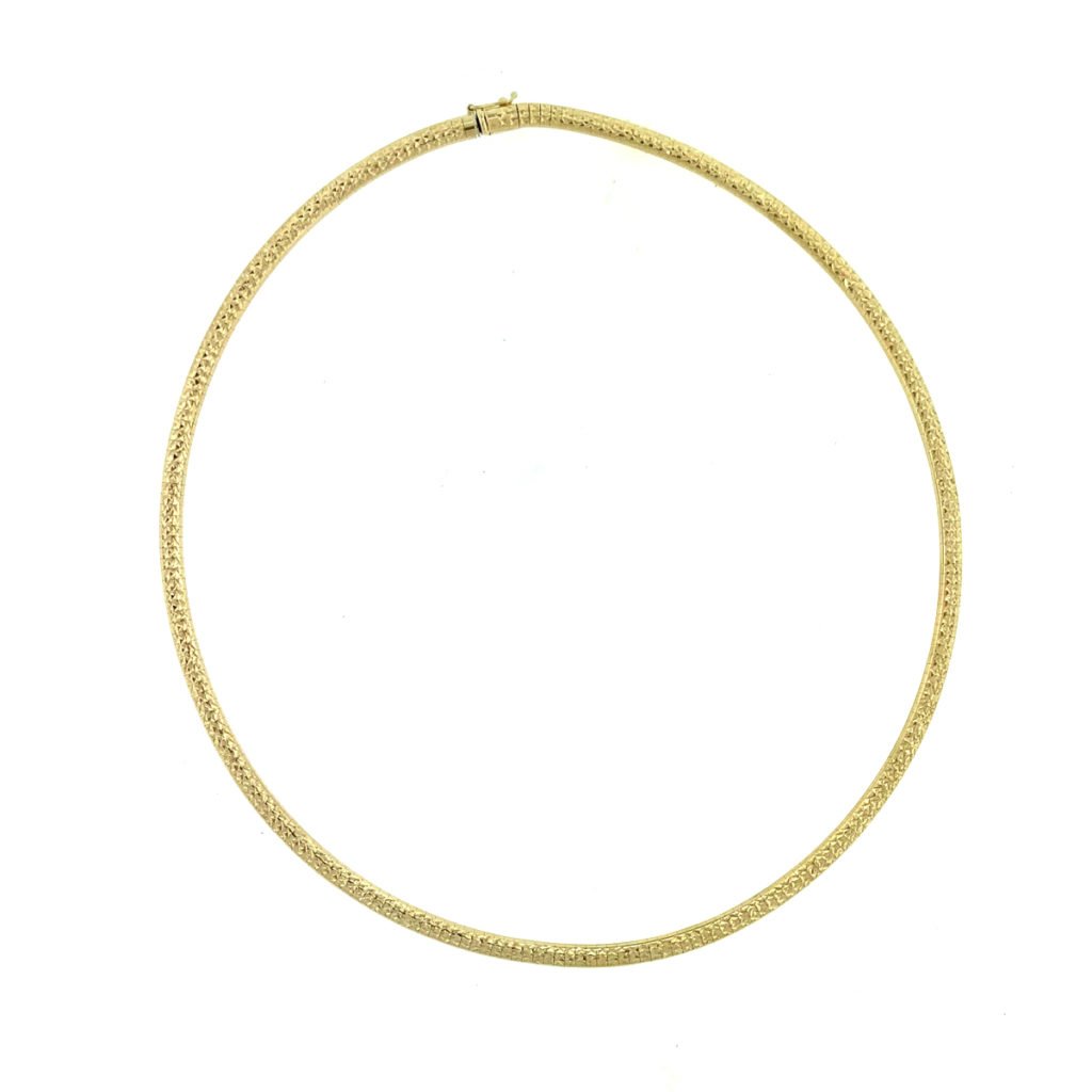 14k Yellow Gold Solid Thin Flat Necklace - Boca Pawn | Boca Raton Pawn