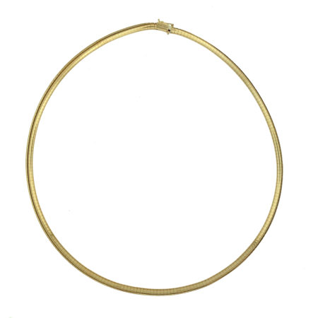 14k Yellow Gold Solid Thin Flat Necklace
