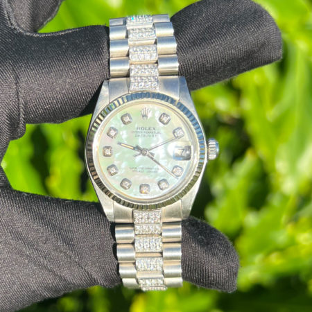 Rolex 6827 Datejust Aftermarket Diamonds Stainless Steel Ladies Watch