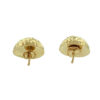 14k Yellow Gold Textured Half Sphere Ladies Earrings