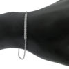 18k White Gold Diamond Station Thin Ladies Bracelet .50 CTW