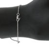 18k White Gold Diamond Station Thin Ladies Bracelet .50 CTW