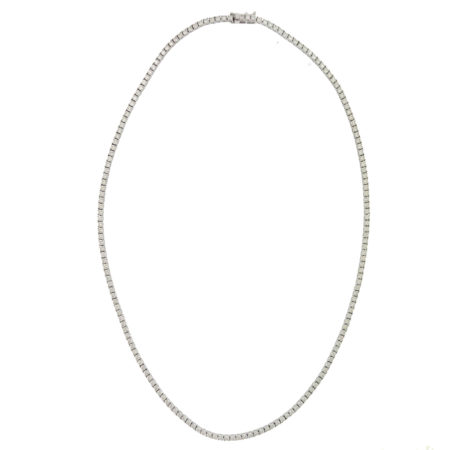14k White Gold VS Diamond Tennis Necklace 6.76 CTW