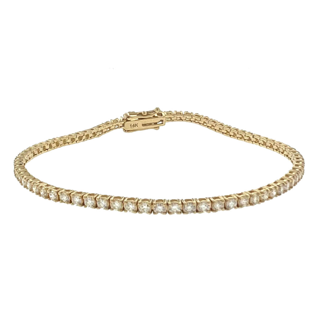 14K Diamond Tennis Bracelet 2.5 ctw 14K Gold / 6 Inches (2.30 CTW)