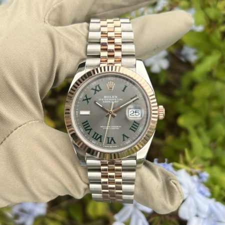 Rolex 126331 Datejust 41 Wimbledon Dial Two Tone Rose G / Stainless Steel Watch