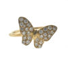 18k Yellow Gold Diamond Butterfly Stackable Ring TCW .25 Cts