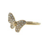 18k Yellow Gold Diamond Butterfly Stackable Ring TCW .25 Cts