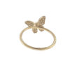 18k Yellow Gold Diamond Butterfly Stackable Ring TCW .25 Cts