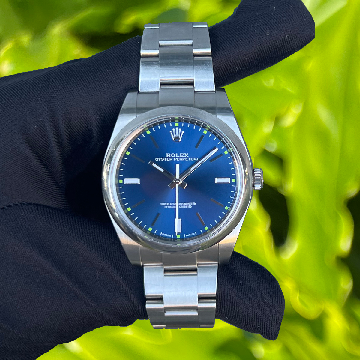 Rolex 114300 Oyster 39mm Blue Stick Dial Stainless Steel - Boca Pawn | Boca Raton Pawn