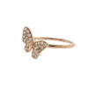 18k Rose Gold Diamond Butterfly Stackable Ring TCW .25 Cts