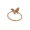 18k Rose Gold Diamond Butterfly Stackable Ring TCW .25 Cts