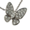 18k White Gold Diamond Butterfly Necklace .62 TCW