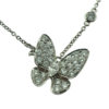 18k White Gold Diamond Butterfly Necklace .62 TCW