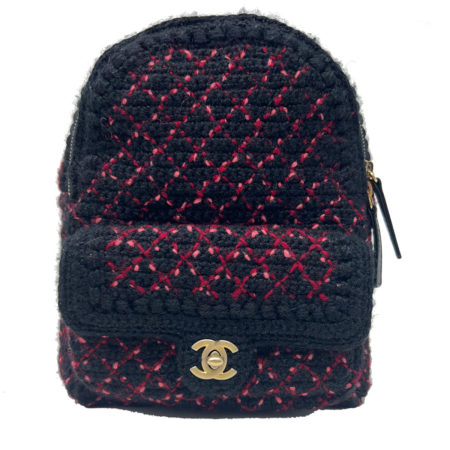Chanel CC Wool Knit Mini Tweed Backpack