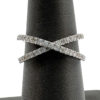 18k White Gold .49 Ctw Thin Diamond "X" Ladies Ring