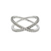 18k White Gold .49 Ctw Thin Diamond "X" Ladies Ring