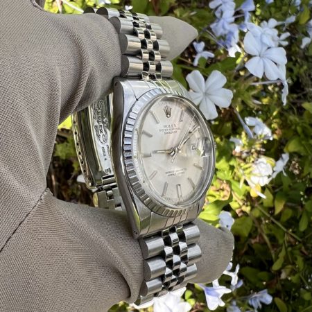 Rolex 1603 Datejust 36mm Engine Bezel Silver Dial Jubilee Stainless Steel Watch
