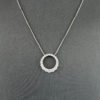 18k White Gold Diamond Circle Ladies Necklace .88 TCW