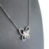 18k White Gold Diamond Butterfly Pendant Ladies Necklace .46 TCW