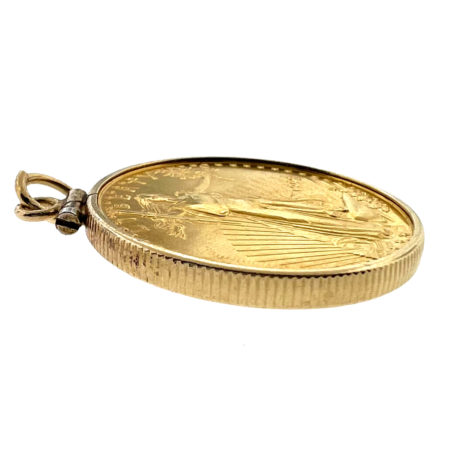 1992 Liberty American Eagle Gold 1/2 oz Coin Pendant