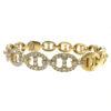 18k Yellow Gold Mariner Link Diamond Bangle Ladies Bracelet 2.25 CTW