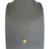 18k Yellow Gold Diamond Starburst Pendant Necklace .40 TCW