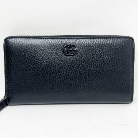 Gucci GG Marmont Zip Around Black Leather Wallet