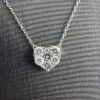 18k White Gold Diamond Heart Drop Ladies Necklace .50 TCW