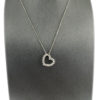 18k White Gold Diamond Open Heart Necklace 1.25 TCW