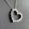 18k White Gold Diamond Open Heart Necklace 1.25 TCW