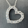 18k White Gold Diamond Open Heart Necklace 1.25 TCW