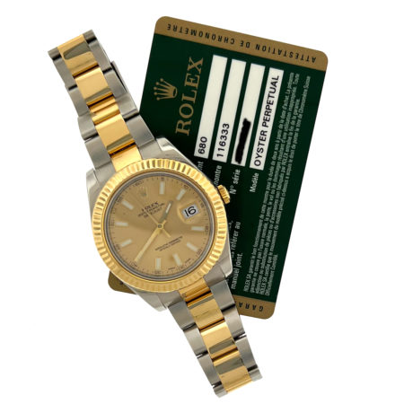 Rolex 116333 Datejust Champagne Dial Two Tone Yellow G / Stainless Steel Watch