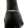 18k White Gold Baguettes & Rounds Diamond Bangle Ladies Bracelet .91 CTW