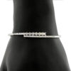 18k White Gold Baguettes & Rounds Diamond Bangle Ladies Bracelet .91 CTW