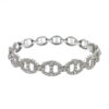 18k White Gold Mariner Link Diamond Bangle Ladies Bracelet 2.25 CTW