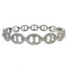 18k White Gold Mariner Link Diamond Bangle Ladies Bracelet 2.25 CTW