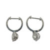 14k White Gold Diamond Drop Hoop Earrings .53 TCW