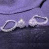 14k White Gold Diamond Drop Hoop Earrings .53 TCW