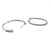 18k White Gold Diamond Inside Out Hoop Earrings .80 TCW