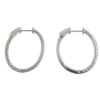 18k White Gold Diamond Inside Out Hoop Earrings .80 TCW