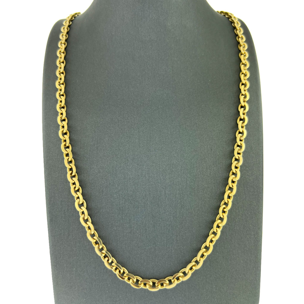 18k Yellow Gold Men's Cable Link Chain Necklace - Boca Pawn | Boca ...