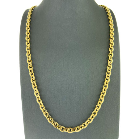 18k Yellow Gold Men's Cable Link Chain Necklace