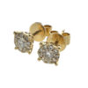 18k Yellow Gold Diamond Pave Stud Earrings 0.35 TCW