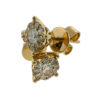18k Yellow Gold Diamond Pave Stud Earrings 0.35 TCW