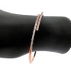 18k Rose Gold Baguettes & Rounds Diamond Bangle Ladies Bracelet .91 CTW