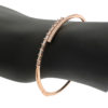 18k Rose Gold Baguettes & Rounds Diamond Bangle Ladies Bracelet .91 CTW