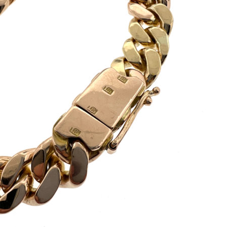 18k Rose Gold Men's Cuban Link Chain Bracelet